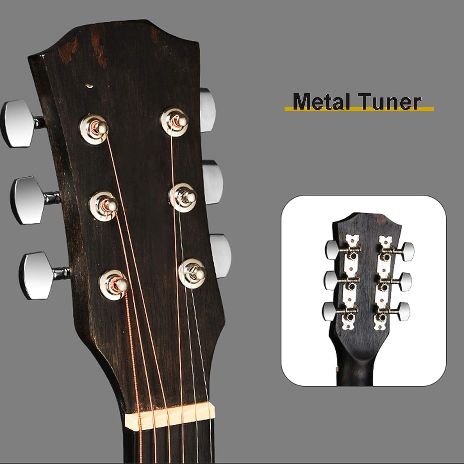 38 inch Classical Guitar Starter Kit with Bag Pick Steel String Veneer Acoustic Guitar Complete Accessories, for Kids(Size:38 inches,Color:#a)