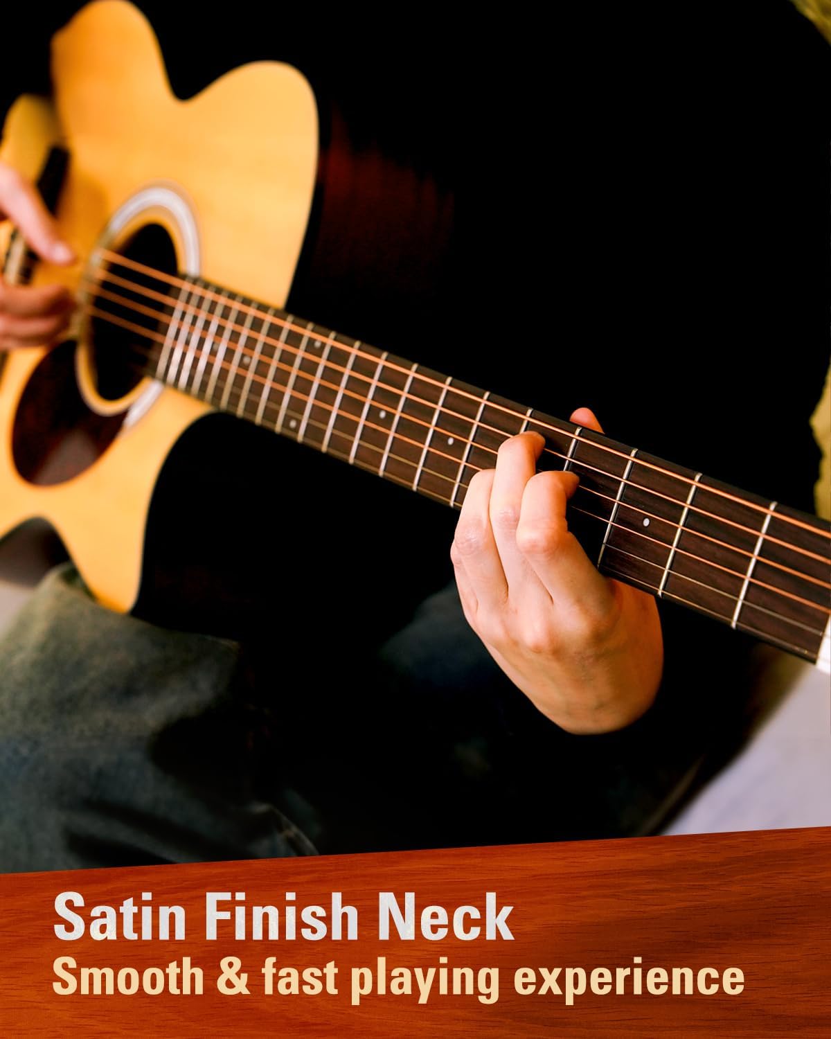 SIGMA 40” Acoustic Electric Guitar, OOO Cutaway, Name Brand EXP16 Strings, Solid Spruce Top, Satin Natural, Sapele/Mahogany Back & Sides, Right(OOOCE)