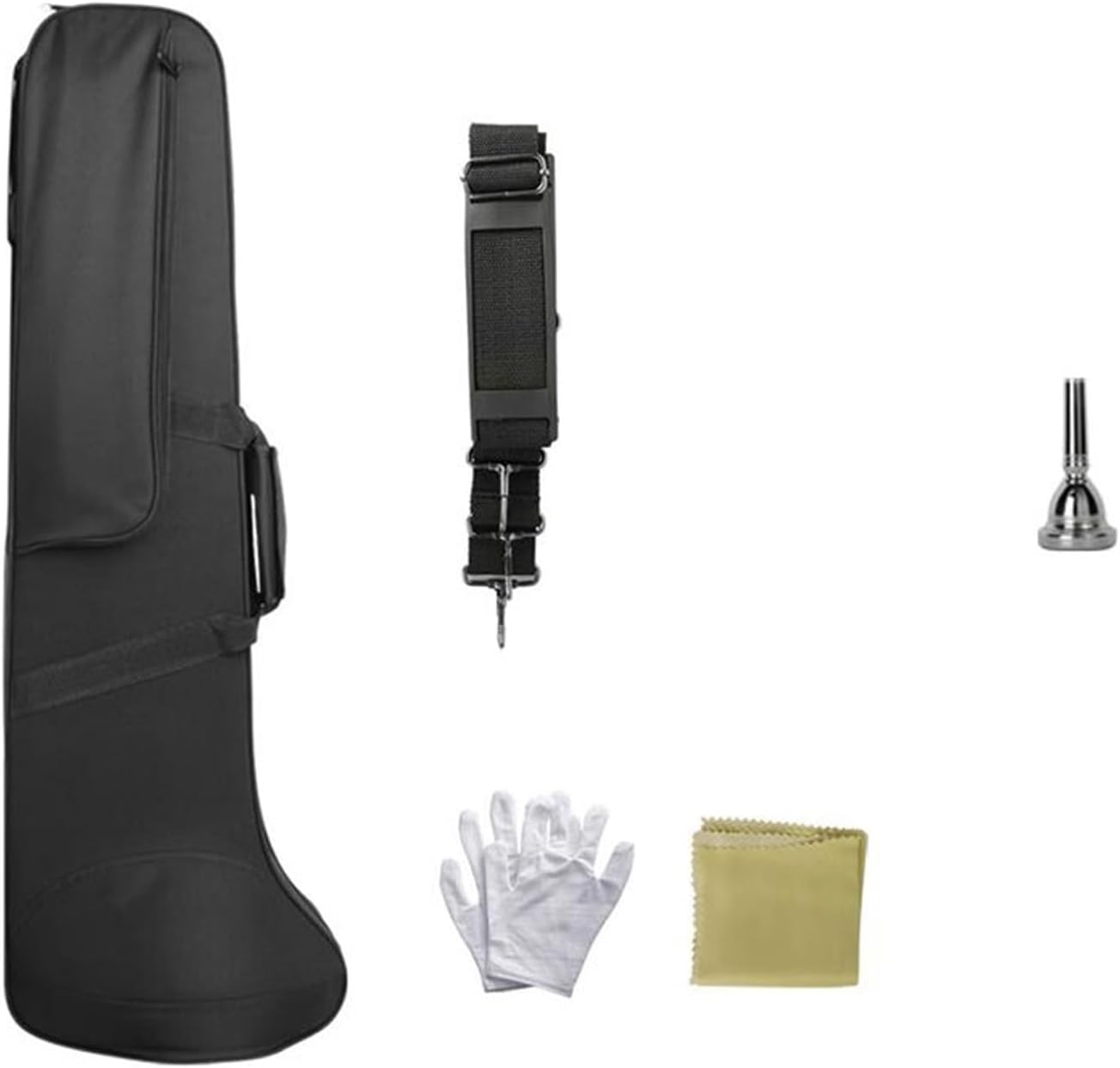 Adult Trombone Instrument Musical Instrument B/F Transposition Tenor Adult Beginner Professional Brass Trombone(White Copper)