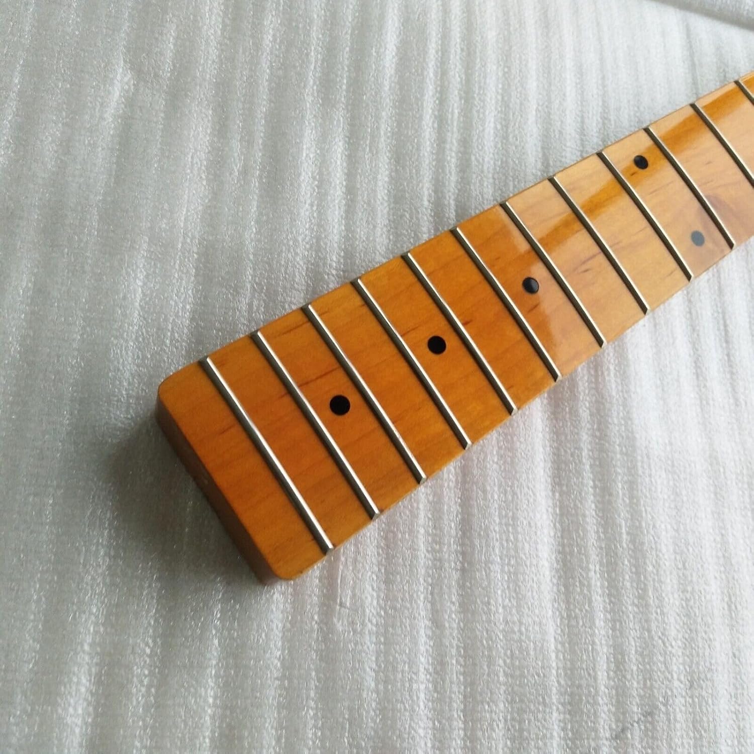 Yellow 4 String 20 Fret Jazz Bass Guitar Neck Maple Fingerboard Dot 34inch