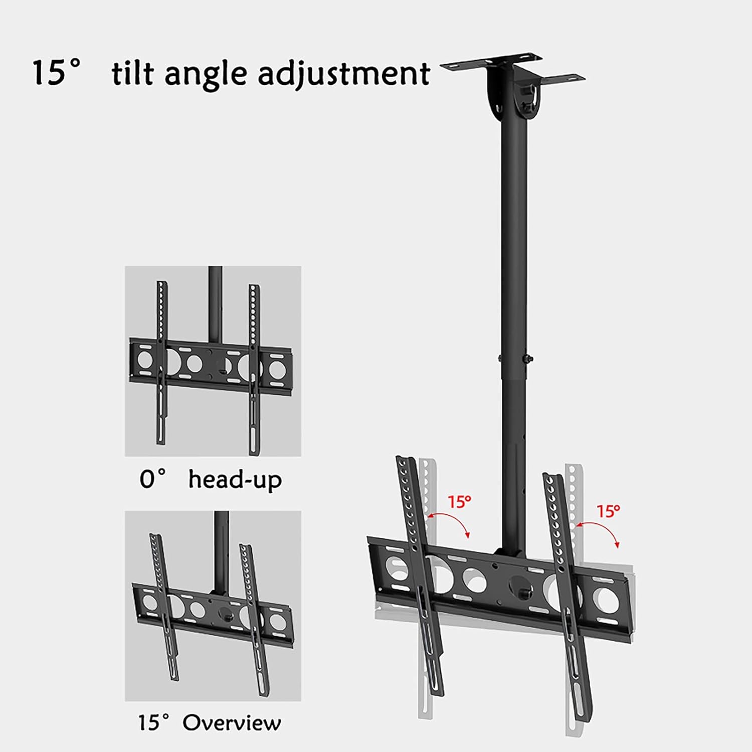 tv Wall Mount Ceiling TV Mount Bracket, for 26-60 Inch TVs Up to 110 Lbs, Max 400x400, Can Adjustable Tilt Swivel, Black (1.5)