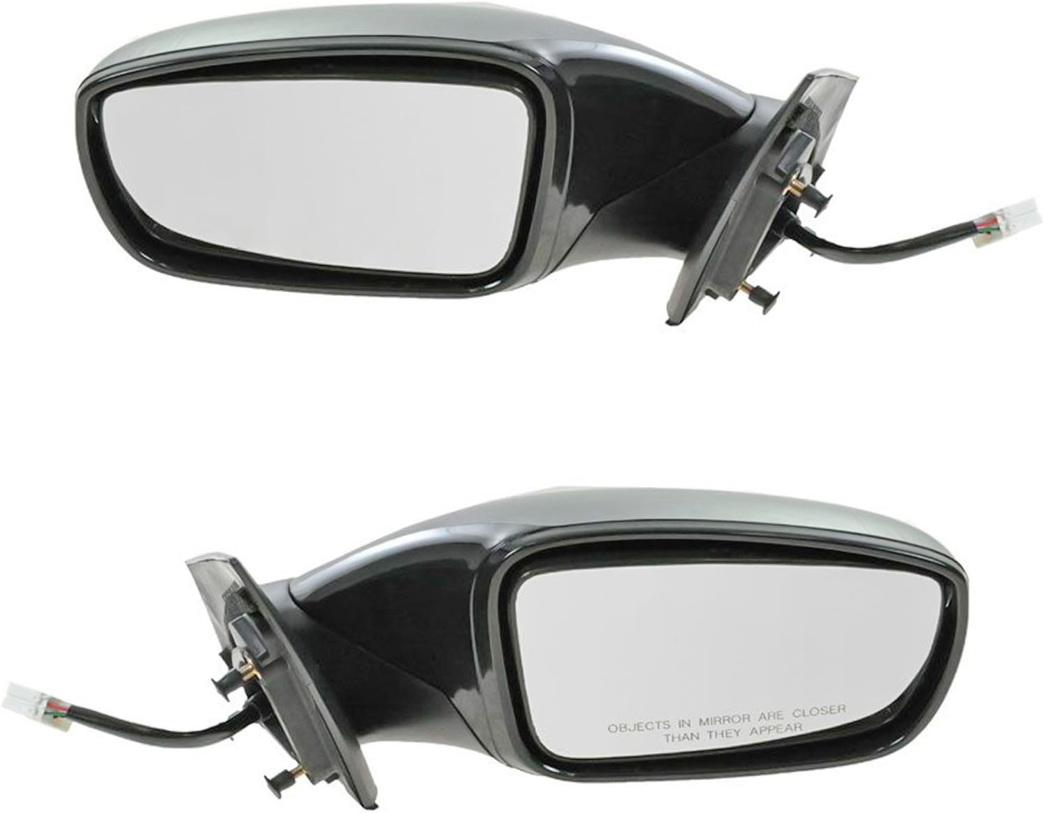 TRQ 2 Piece Driver and Passenger Side Mirror Assembly Set Electric Adjustment Heated No Memory Black Compatible with 2011-2014 Hyundai Sonata With Turn Signal Housing HY1320168 HY1321168