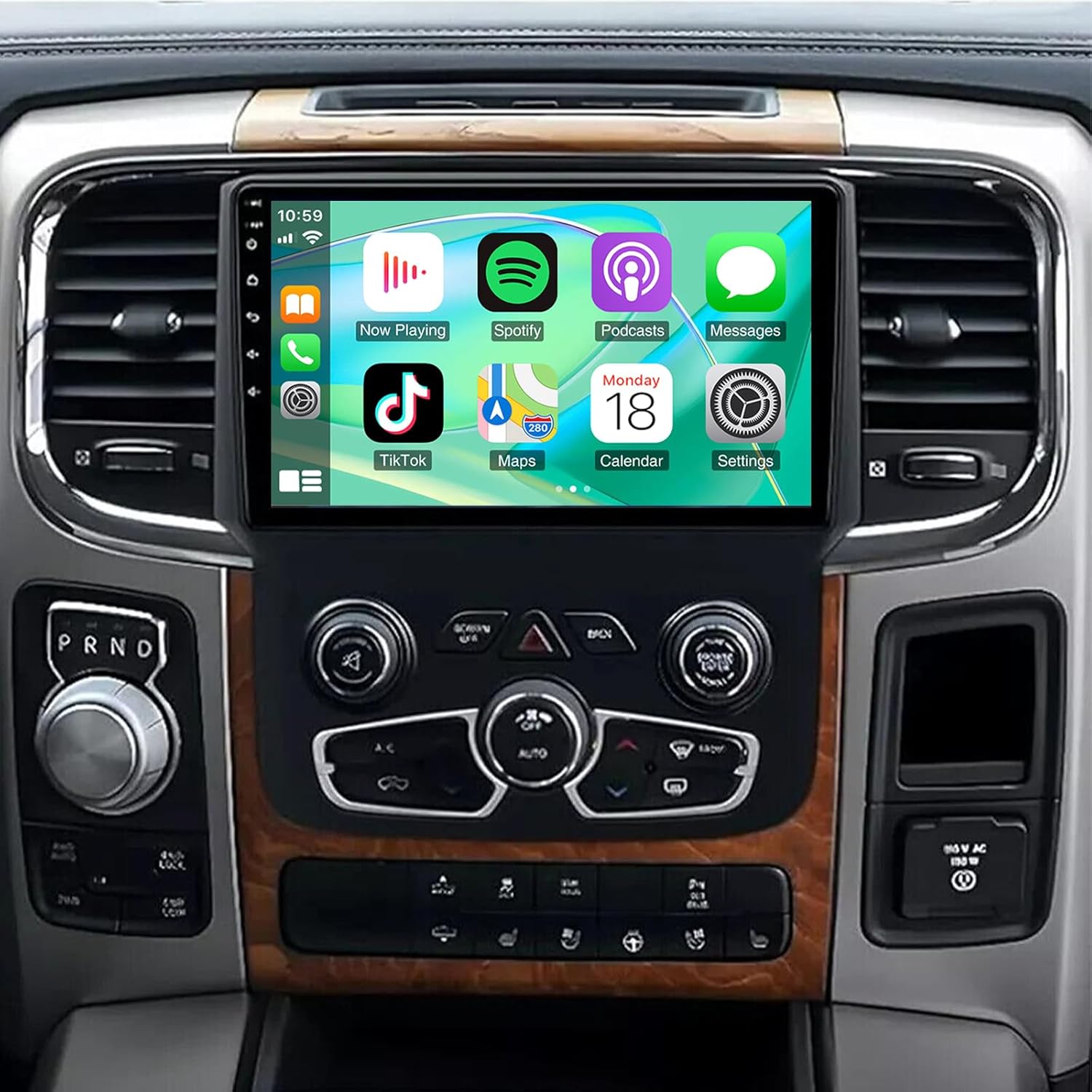 PHEZEN 9 inch Touchscreen Car Stereo Fit for Dodge Ram 1500 2500 3500 2013-2019, Android 13 Car Radio with Carplay & Android Auto GPS Navigation BT Mirror Link WiFi Backup Camera 4+64G(Manual+Auto)