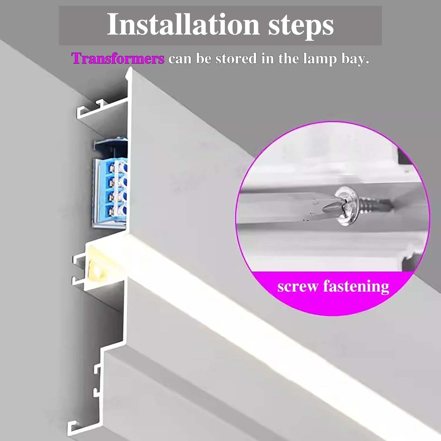 Milky White Led Channel System with Black Line, 1 Inch Wide Lighting Track for Theater Corner, Indirect Led Strip Wall Mount, DIY Skirting Lighting(12cm(4 3/4
