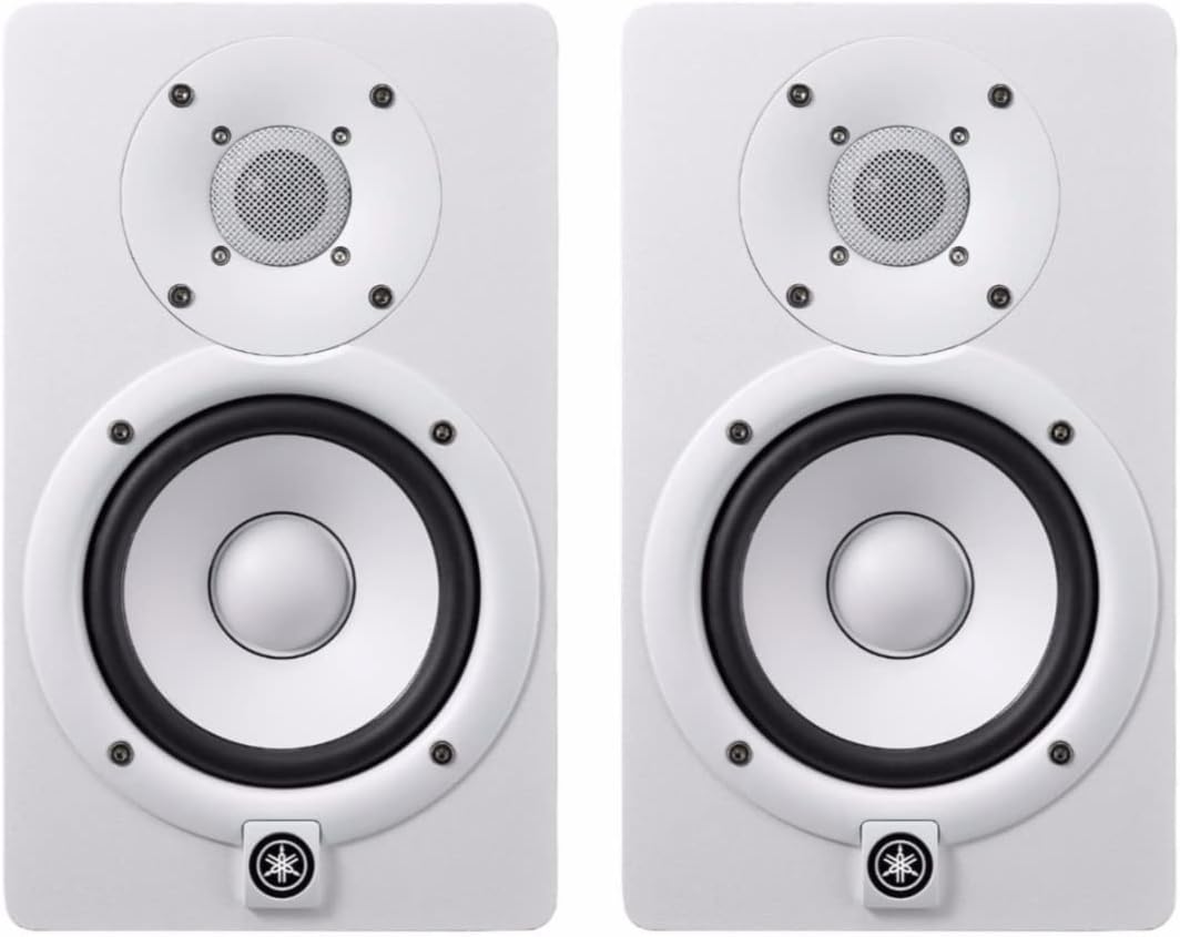 YAMAHA HS5 W 5-Inch Powered Studio Monitor (White, 2-Pack) Bundle (2 Items)
