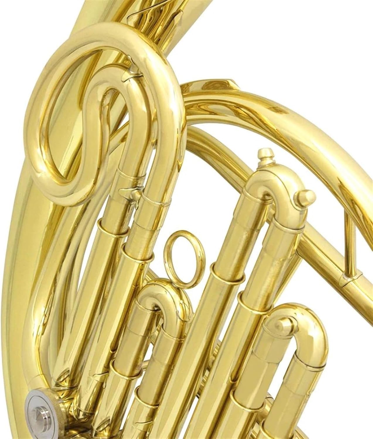 Brass French Horn 4 Keys Gold Plated French Horn F/Bb Split Double French Horn Brass Musical Instrument with Case Mouthpiece Parts