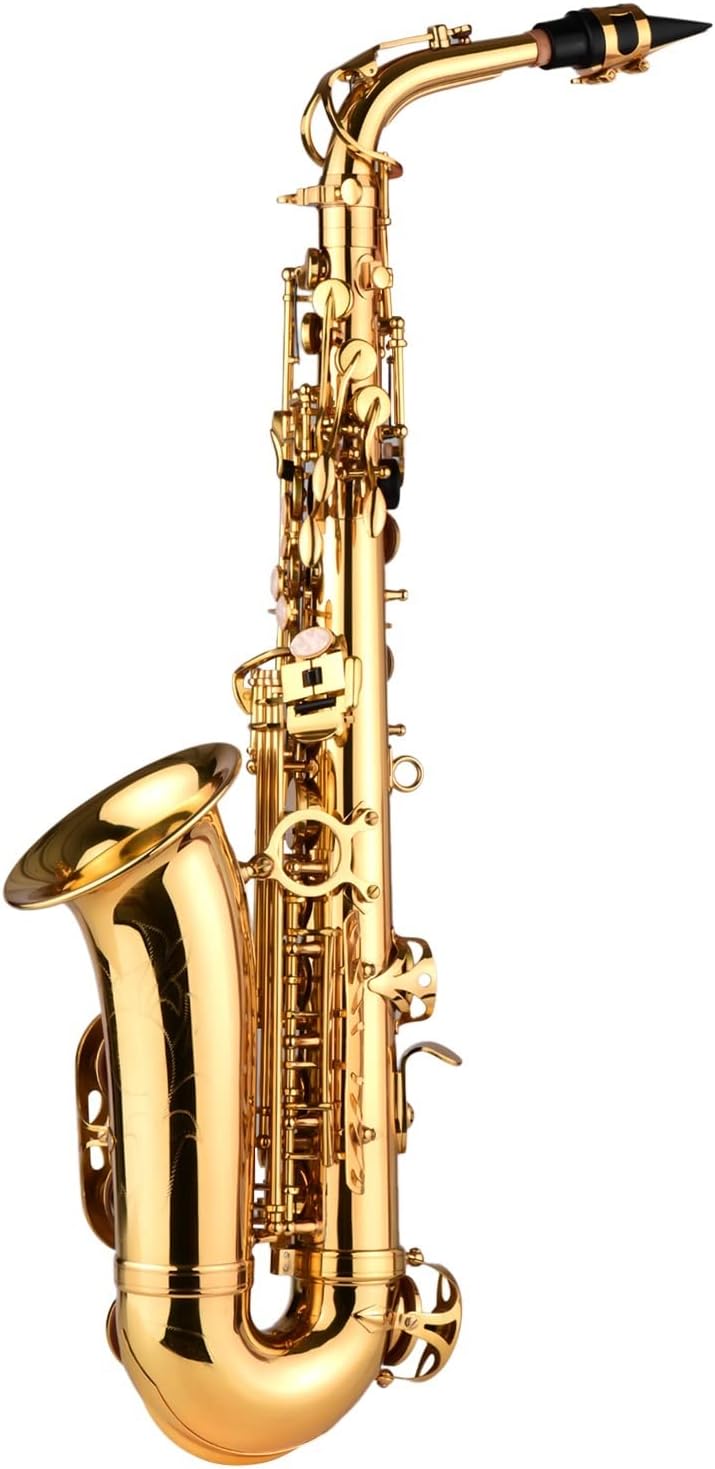 EB Alto Saxophone Brass Lacquered Alto Sax Wind Instrument Beginner Saxophone