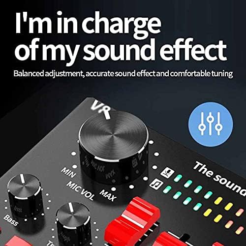 Professional Live Streaming Sound Card USB Audio Interface Mixer DJ Sound for Recording Microphone Guitar