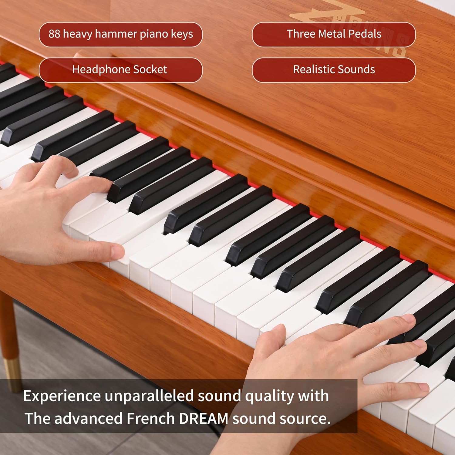 ZHRUNS 88 Key Piano Keyboard Digital Piano with Solid Wood Furniture Stand