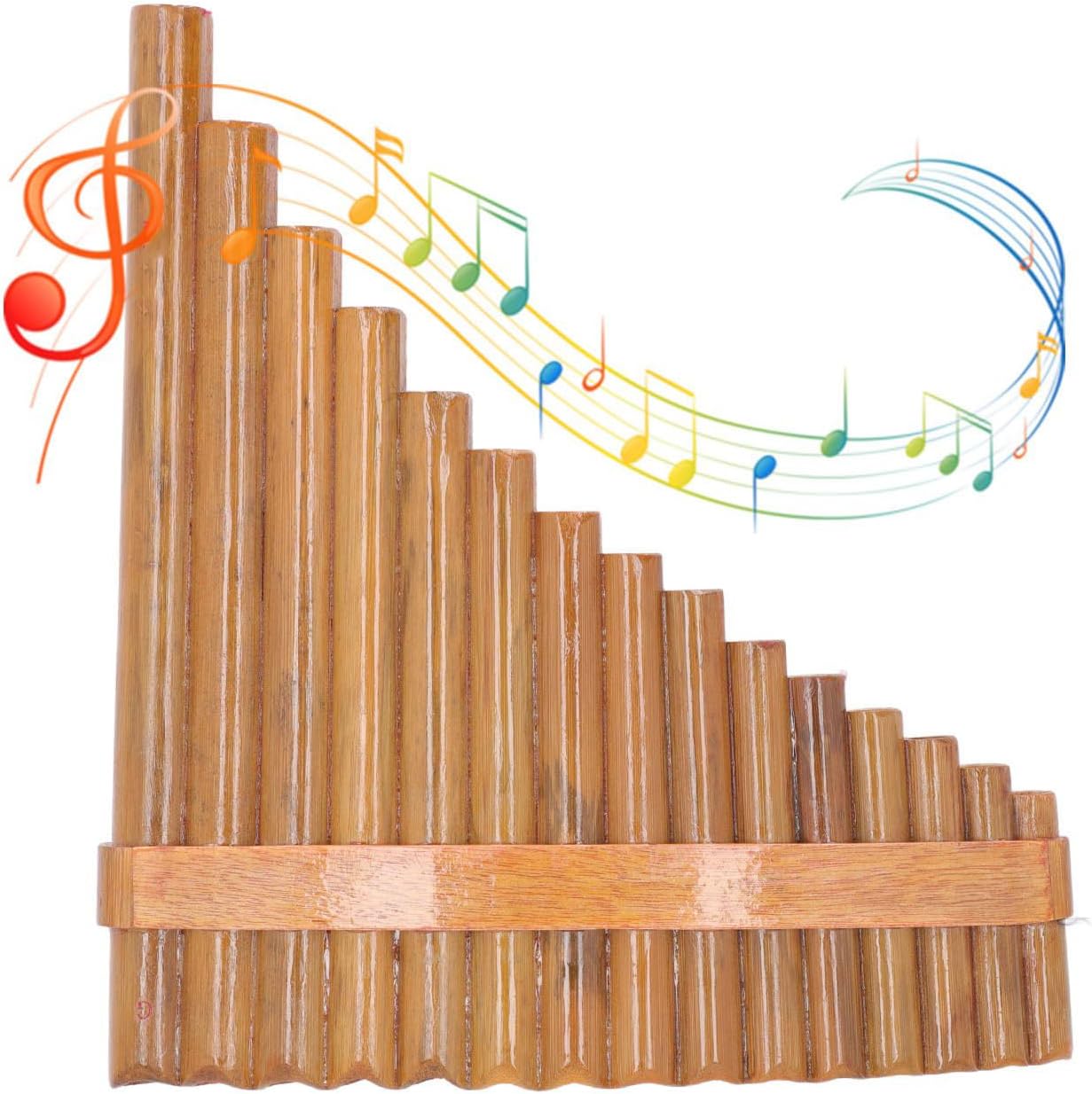 Professional Panpipe,G Key Musical Instrument Pan Pipe Flute 15 Pipes Pan Flute Woodwind Instrument for Woodwind Instrument Lovers (Right Hand)
