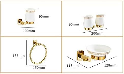 Shower Shelves Gold Bath Sets, Towel Rack, Paper Holder, Toilet Brush Holder, Hooks Bathing Accessories (Color : Corner Shelf)