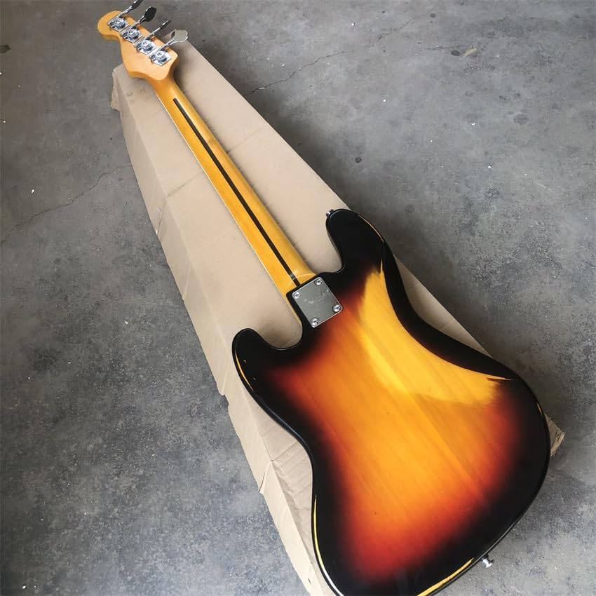 Custom Four-String Electric Bass in Sunset Color with Nitro Matte Paint - Perfect for Bassists Seeking a and High- Instrument with Professional Performance