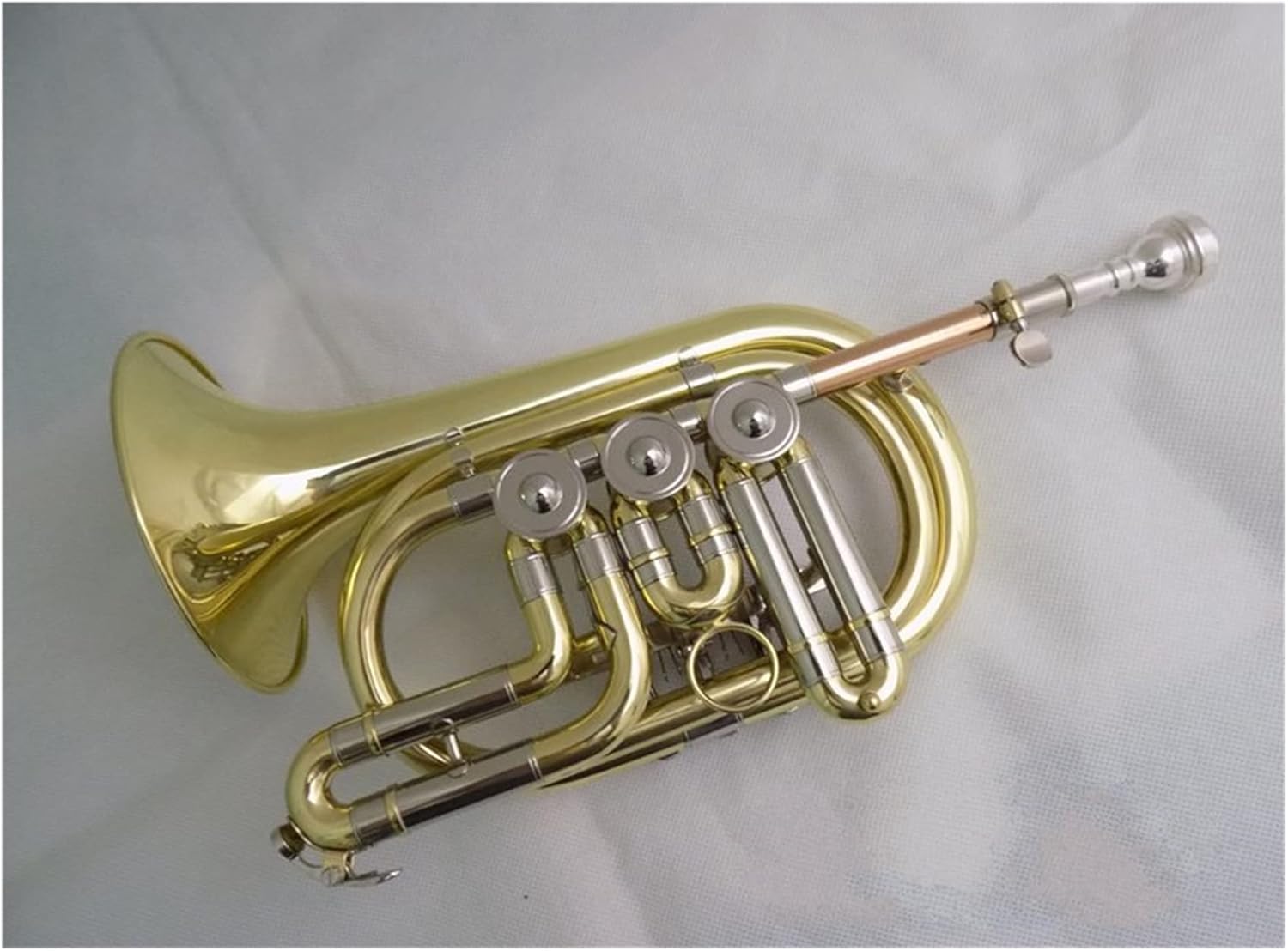 Trumpets Beginner Rotary Bb Cornet Musical Instruments Yellow Brass Cornet Trumpet with Case and Mouthpiece Trumpet Set