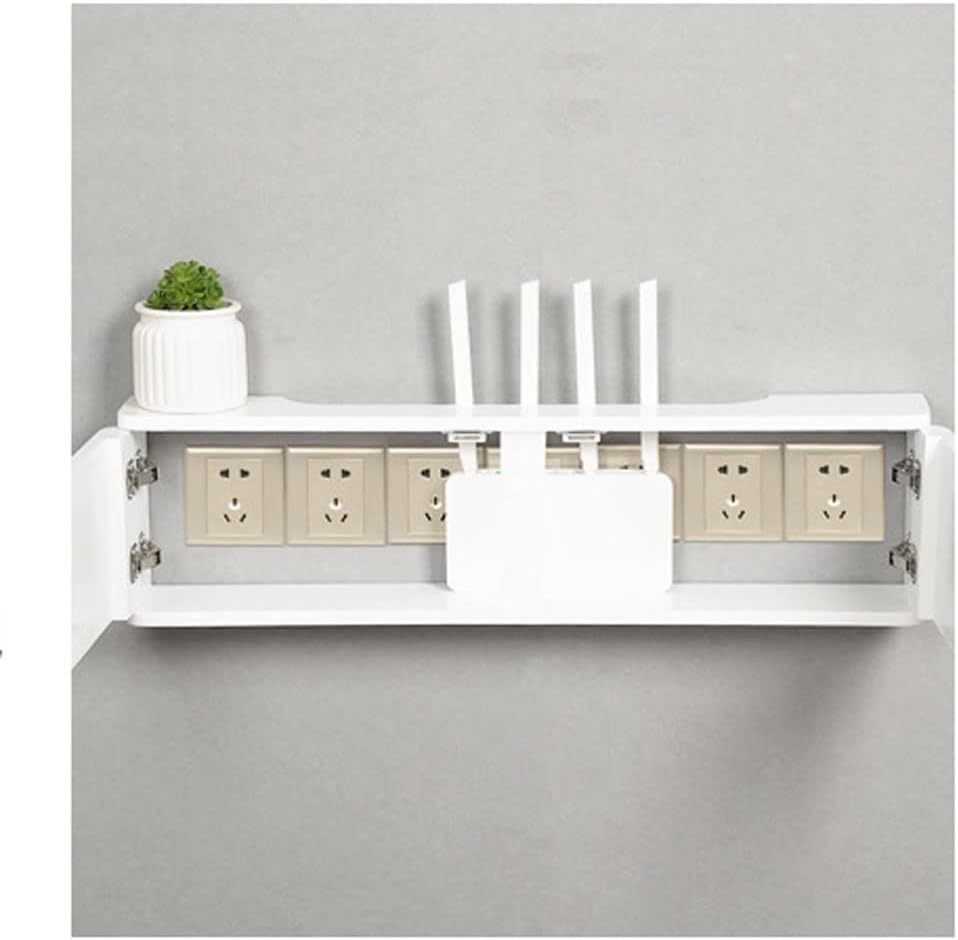 Floating Shelf Bracket Router Storage Box Cable Power Plug Wire Storage Boxes Wall Mount Floating Shelf Multi-Function Storage Rack Shelves Bracket (Color : B, Size : Large)