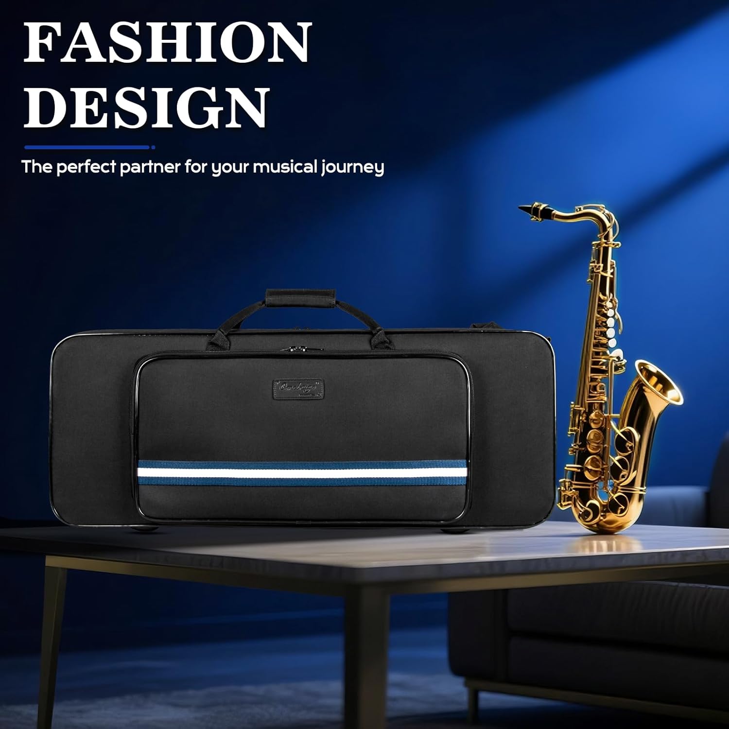 Ultra-Light Tenor Saxophone Case – 600D Nylon, Lightweight & Water-Resistant Soft Gig Bag with Shoulder Strap, Backpack Ideal for Daily Carry; (BGD-TENORSAX)