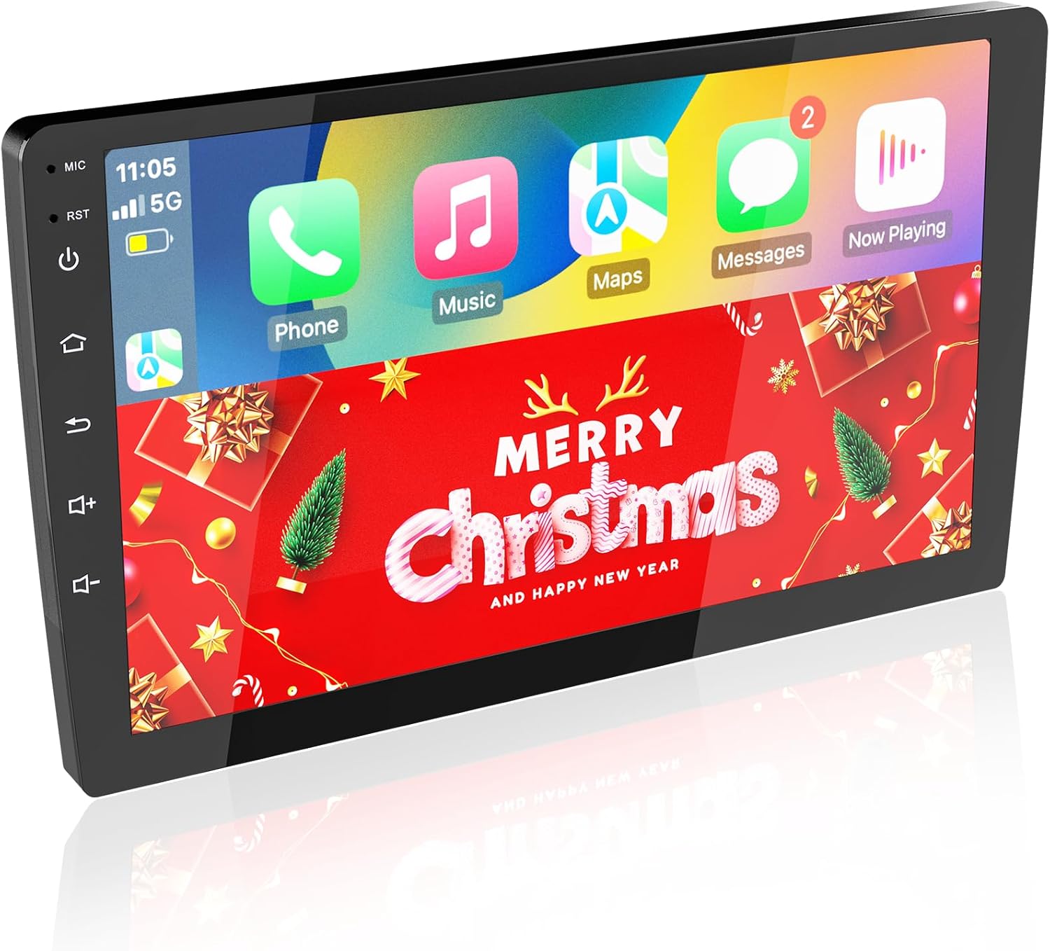 Wireless Double Din Car Stereo with Bluetooth, Wireless CarPlay and Android Auto, Backup Camera, GPS Navigation, Free APK Download and Deletion, FM, Voice Control, Mirror Link (9