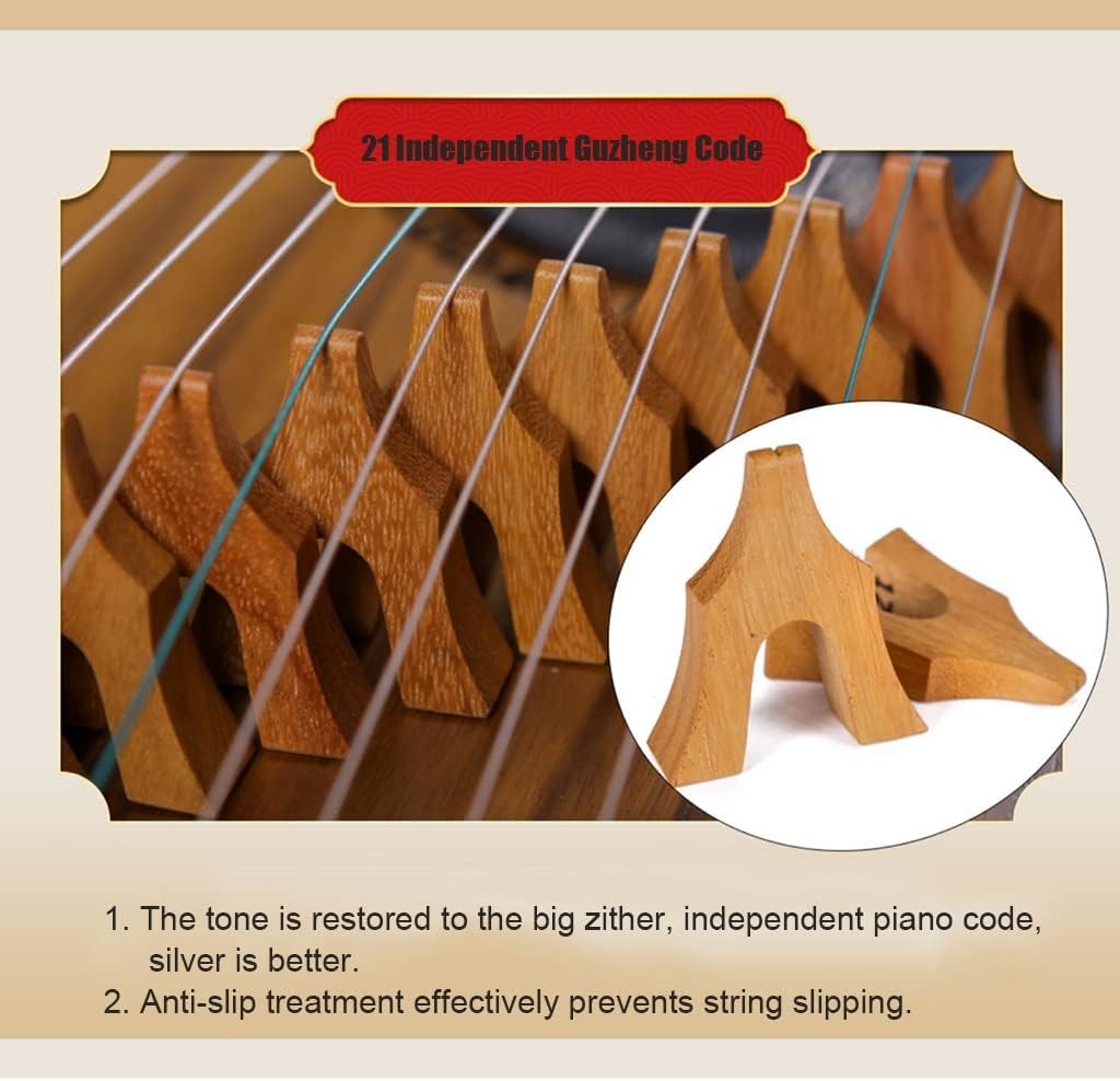 Guzheng Finger Trainer, Portable Chinese Guzhengs with Backpack/Full Accessories, Suitable for Child/Adults/Beginner/Professional, 60x35 CM, 21 Strings Guzheng(Dunhuang)