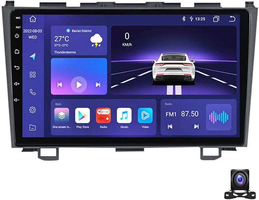 Android 13 Car Stereo 9 Inch Touchscreen with Carplay/Android Auto Radio Receiver for CR-V 2006~2012 Bluetooth MP5 Player with AHD Backup Camera/FM/SWC/RDS/DSP,8 core m800s 8g+256g