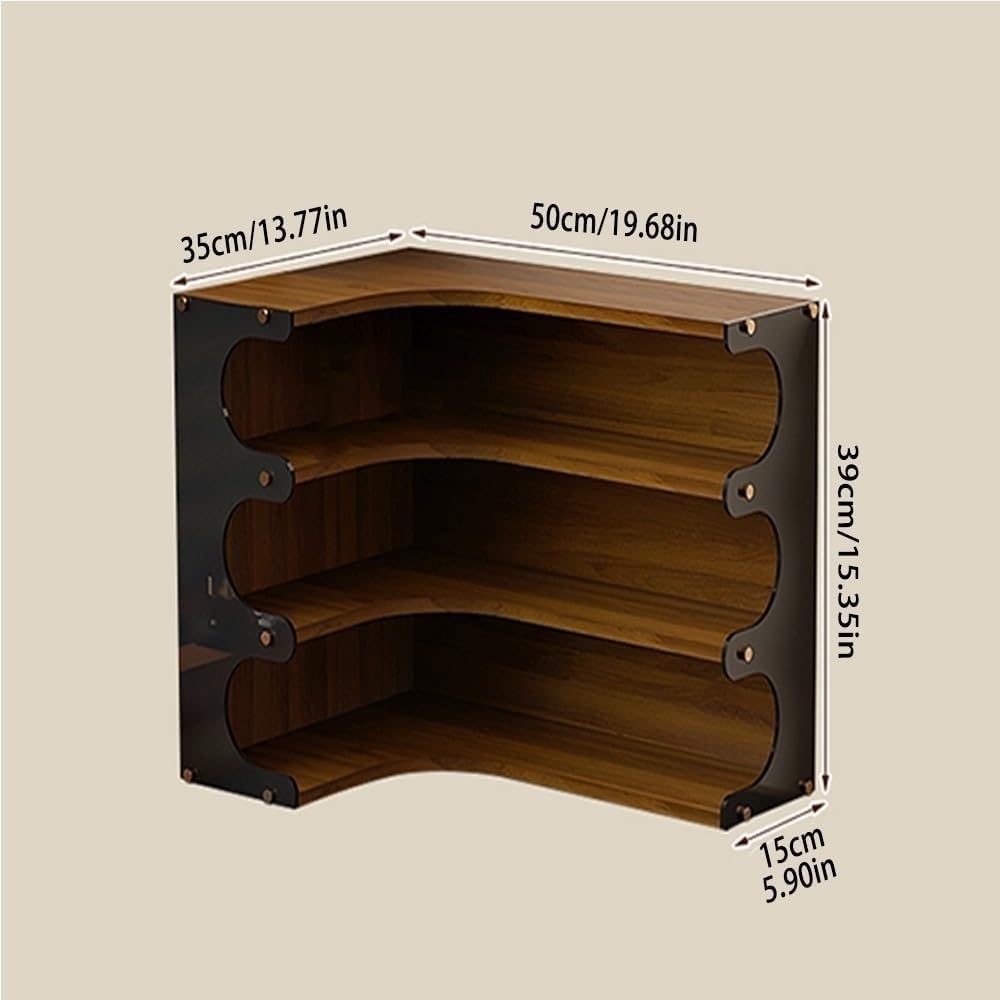 3 Tier Corner Storage Rack, Coffee Cup Holder Wall Mounted, Wall Mount Cup Holder Display Stand for Kitchen and Tea Bar(Black)