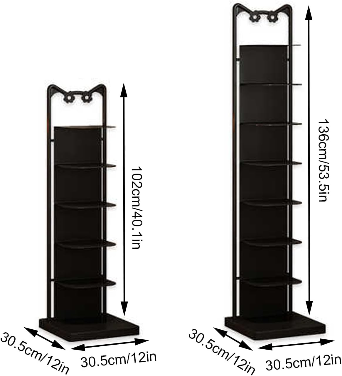 Floor-Standing Vertical Invisible Bookshelf, Corner Bookcase 6/8 Layers, Spine Storage Rack, Modern Freestanding Display Shelves, Suitable for Living Room, Study(White,136cm/53.5in)