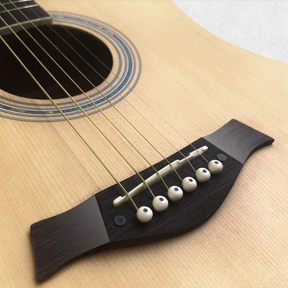 Full Size Guitar Acoustic Guitar Ballad Guitar Adult Fingerstyle Beginner Practice Metal String Clear Sound Solid Wood Wear Resistant Beginner Acoustic Guitar Starter Package Student G (Beige Long)