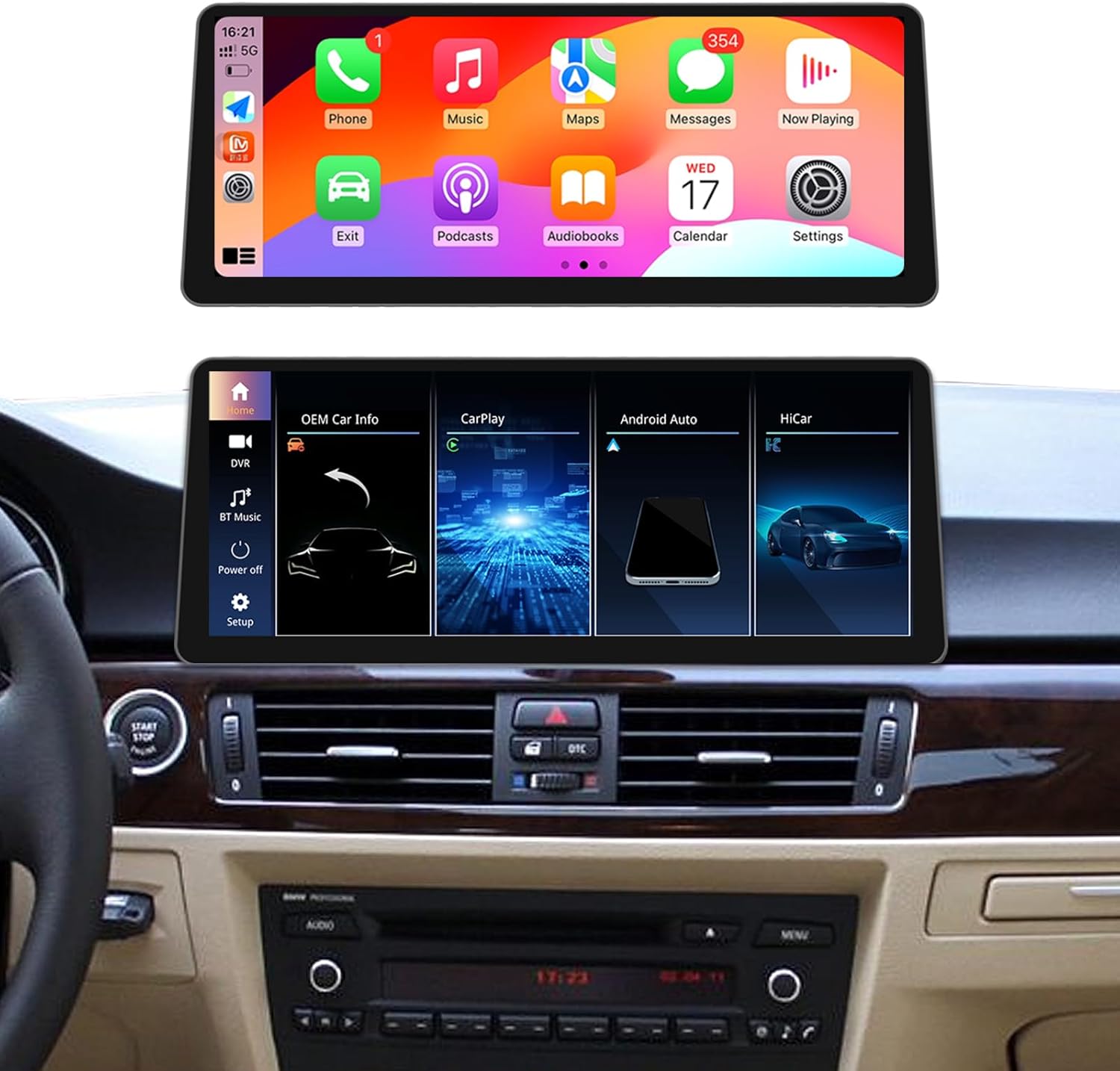 Ultra Narrow 12.3 inch Android Auto Radio for BMW 3 Series E92 E93 2008-2012 CCC Carplay Car Stereo Touch Screen Multimedia Linux System (Linux E92 CCC)