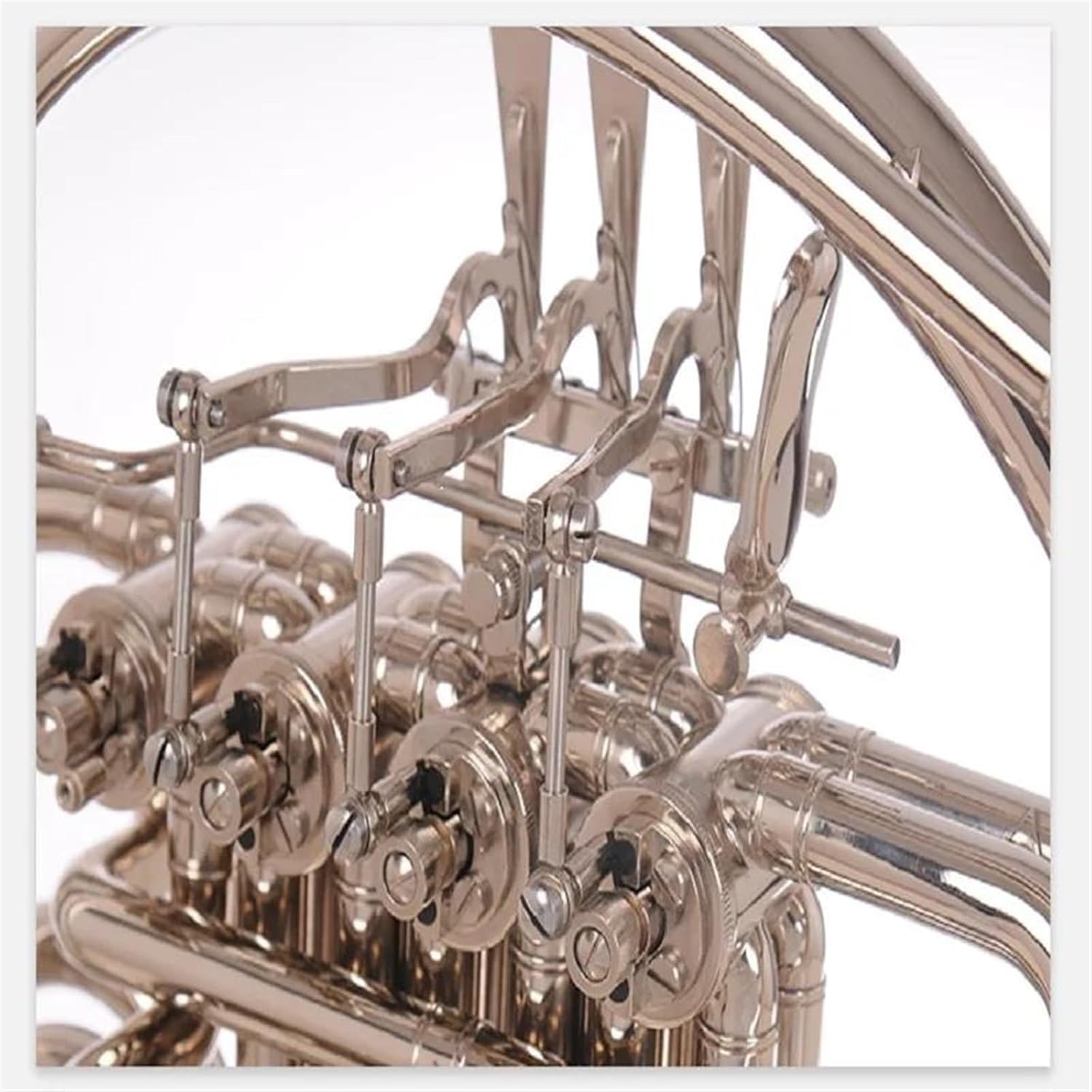 Brass French Horn French Horn Four-key B/f Tone Nickel Plated Musical Instrument With Mouthpiece Case