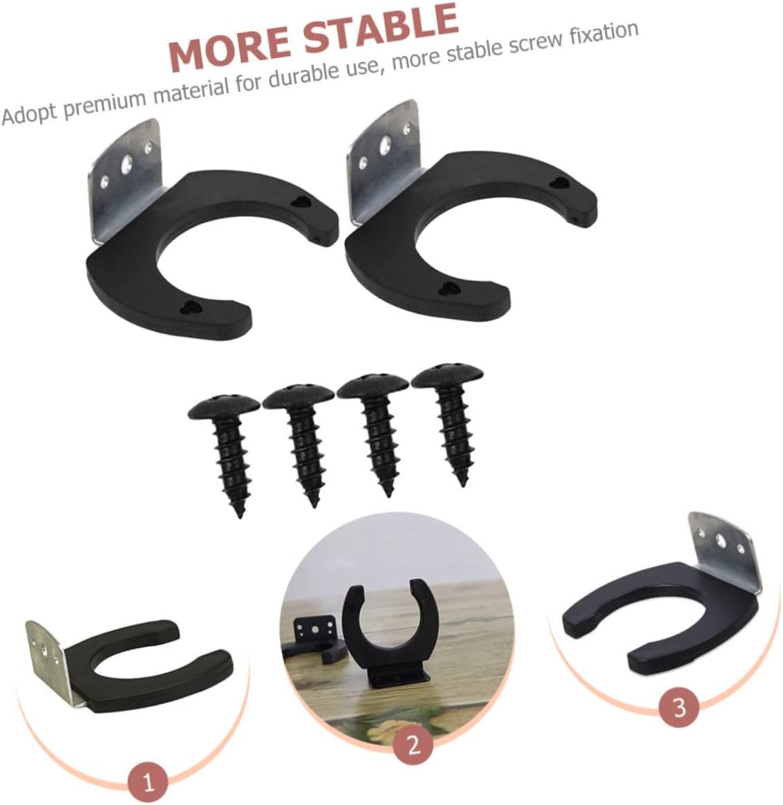 2pcs Holder Mic Mounted Ktv Hanger Racks Accessories Microphone Rack Mount Family Hangers Hooks Bracket Stands Wall Home Supplies Wall- Office Wall-Mounted Hanging Hook Wireless Stands