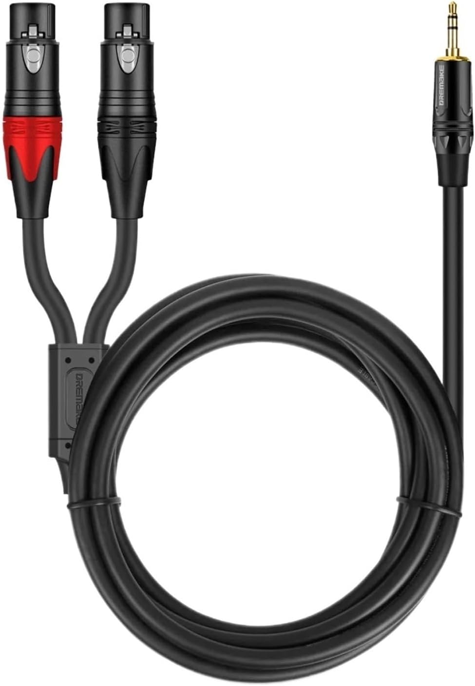 Aux 3.5mm to Dual Breakout Cable 1/8 Inch to Double Plug Unbalanced Y-Splitter to 3.5mm Audio Adapter Cord(1m)