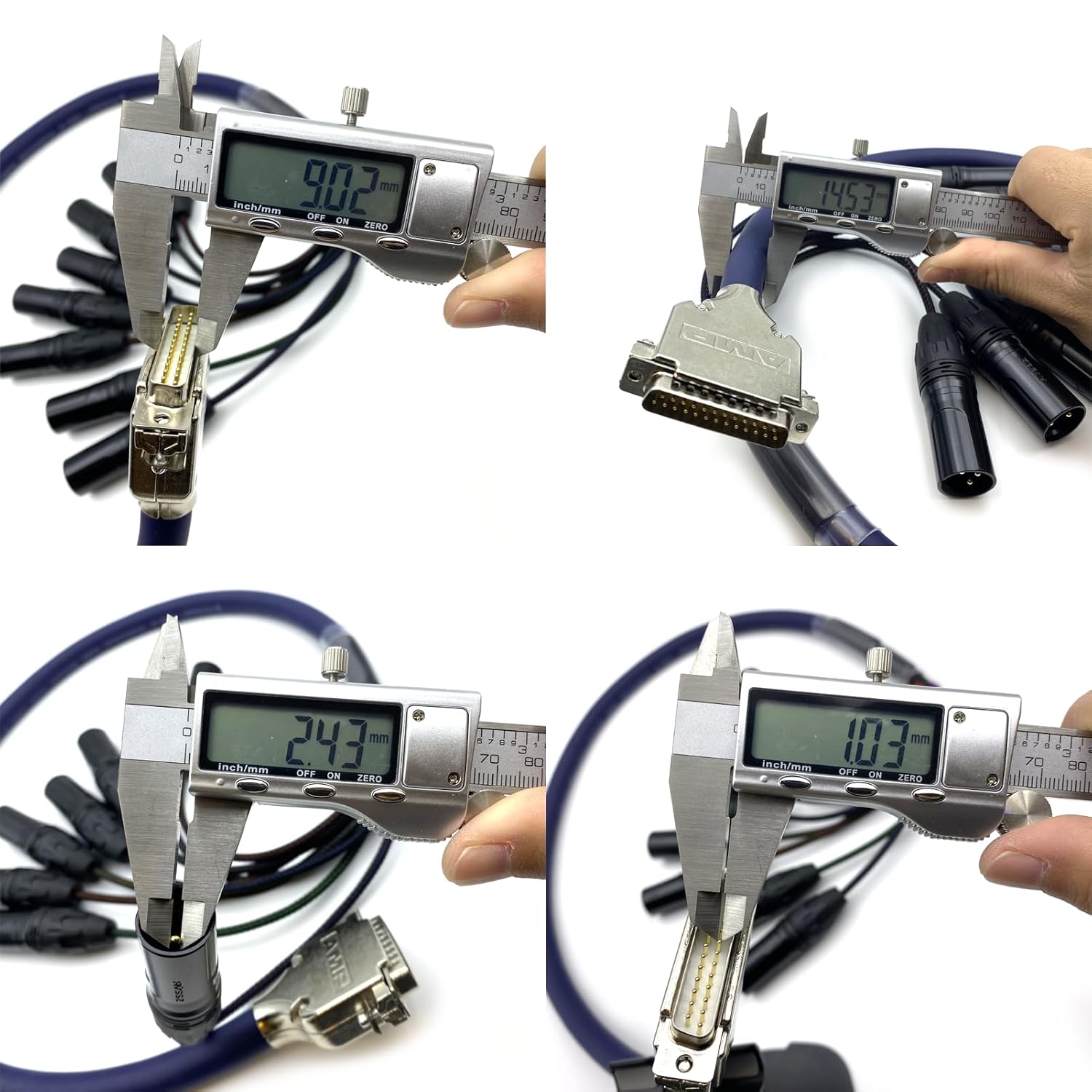 DB25 to XLR Male Snake Cable, DB25 Male to 8 Channel XLR 3Pin Male Balanced Snake Cable D-Sub Snake Cable Patch Bay Interface Modular Cable 1 Meter/3.28ft