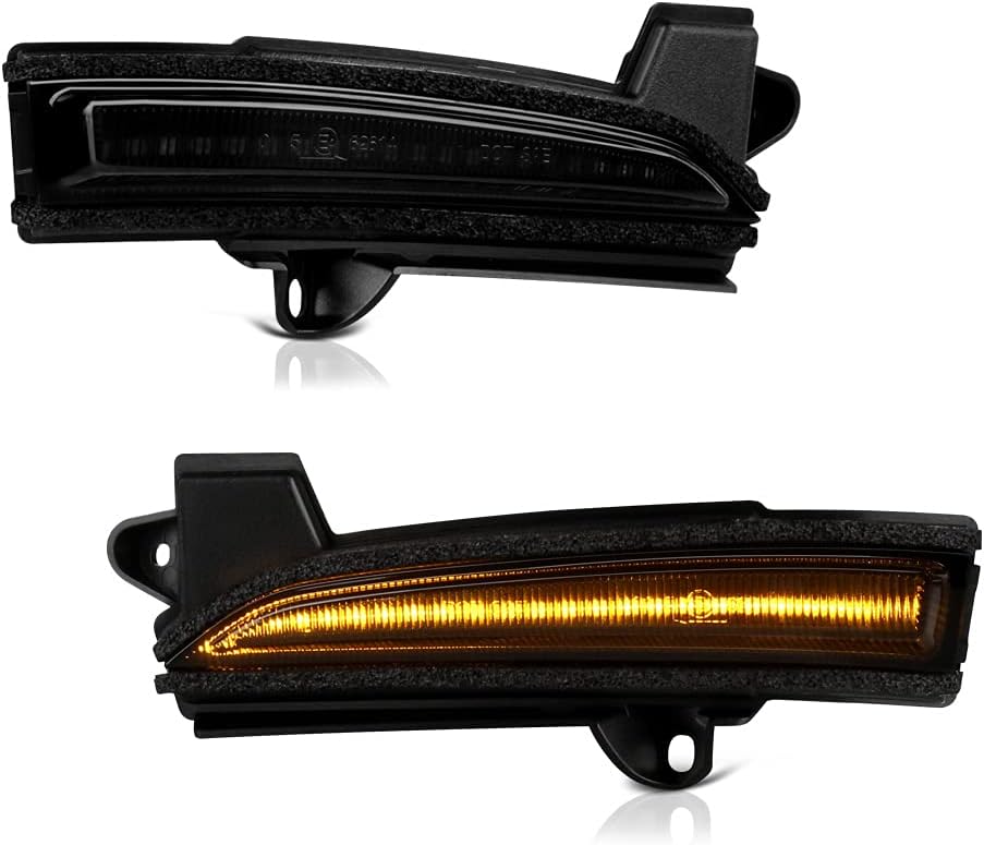 VIPMOTOZ Sequential Amber LED Side Mirror Turn Signal Lights Compatible With 2013-2020 Ford Fusion Smoked Tinted Lens Left Driver Right Passenger Side Pair Set