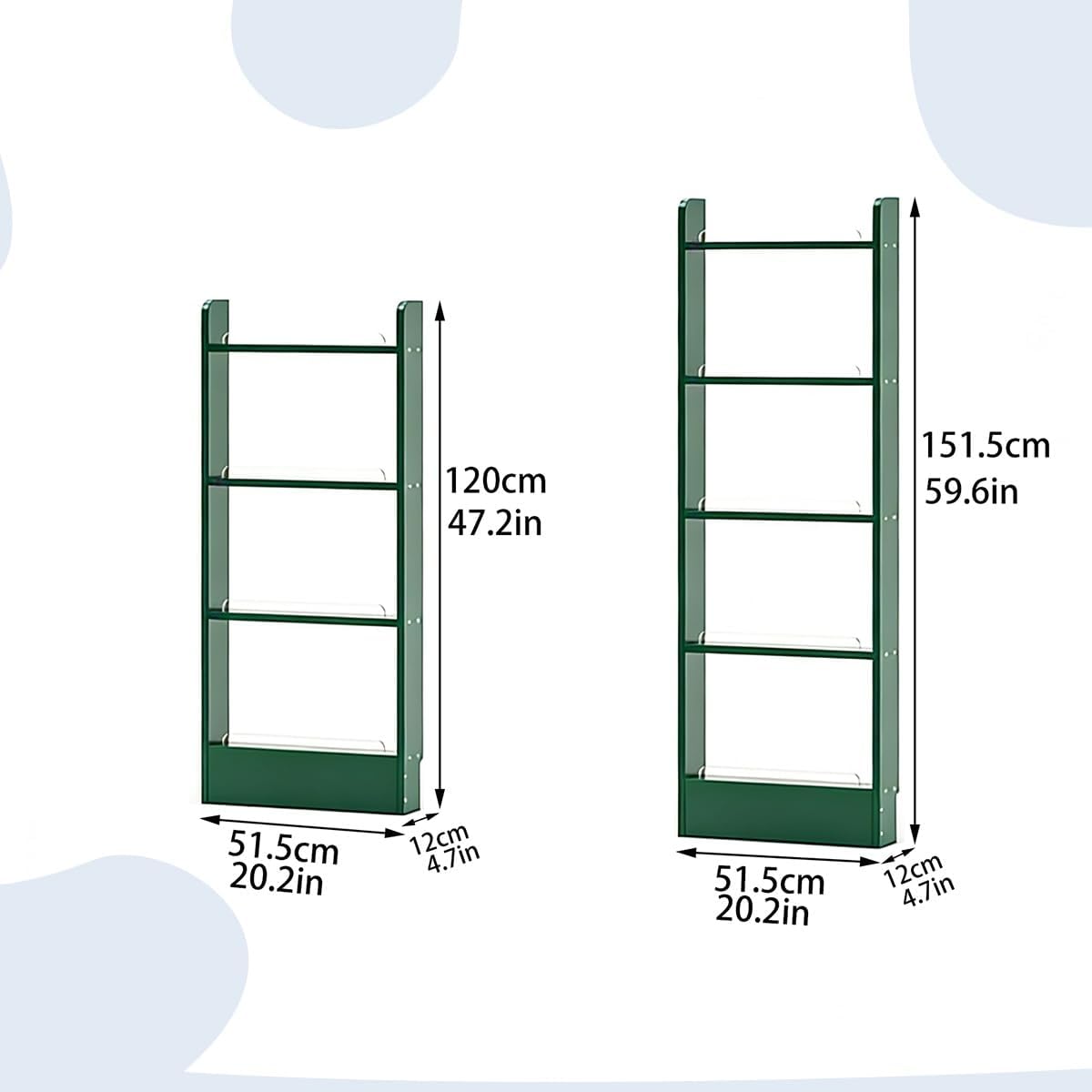 Wooden Behind The Door Bookshelf,Multi-Tier Ultra Slim Cabinet,Floor-Standing Hidden Storage Cabinet,Open-Style Organizer,for Organizers and Storage(47.2 * 4.7 * 20.2in)