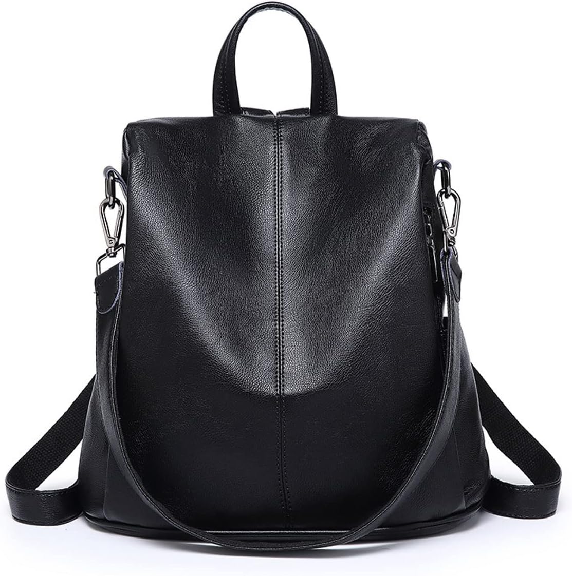 Backpack Purse for Women Leather Anti-Theft Travel Backpack Fashion College Shoulder Handbag for Various Ages (Color : Black, Size : 30 * 14 * 30CM)
