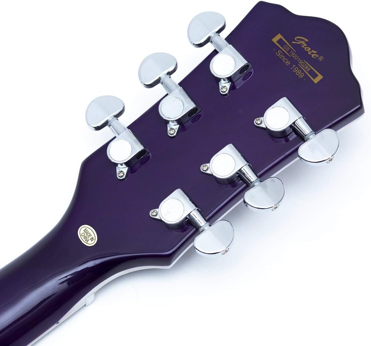 GT335-Electric Guitar with Humbucker Pickups, Ash Wood Body, Maple Neck, Rosewood Fretboard, 7 Strings, Green (GT335-02-purple)