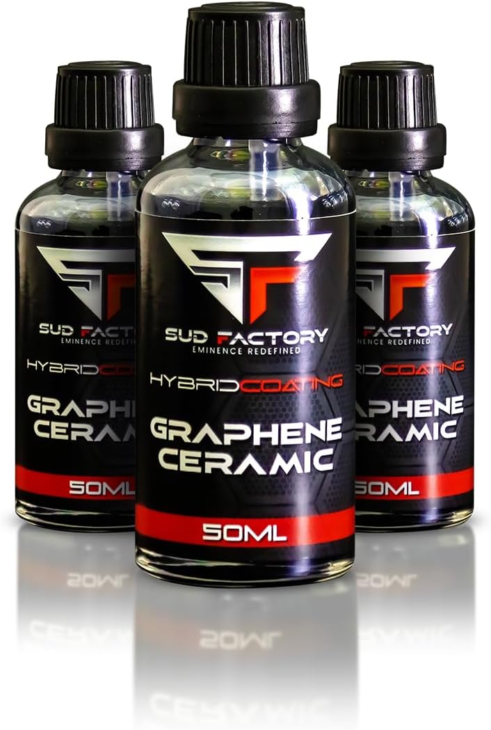 Sud Factory HybridCoat Graphene Ceramic Coating 10H Hardness, Extreme Gloss, Water Repellent, 10+ Year Protection, 50ml