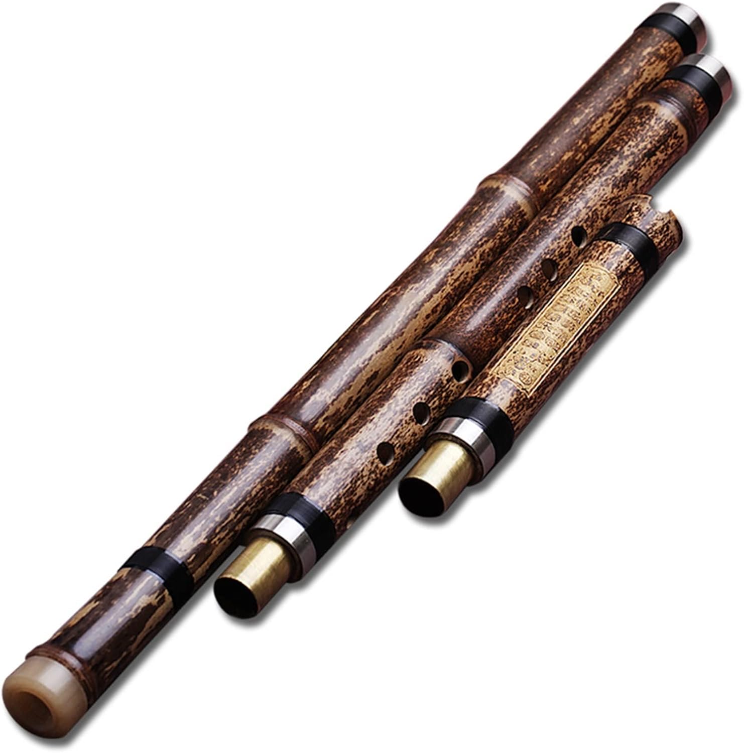 Chinese Bamboo Flute Three-Section F/G Tone Purple Bamboo Hole Flute Woodwind Instrument Beginner 8-Hole Bamboo Flute (Color : F)