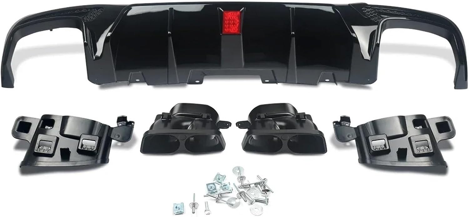 Gloss Black Rear Diffuser W/Tips Black Compatible for Mercedes Benz GLE Class W166 X166 GLE400 GLE350 AMG-Line ABS CAR Accessories