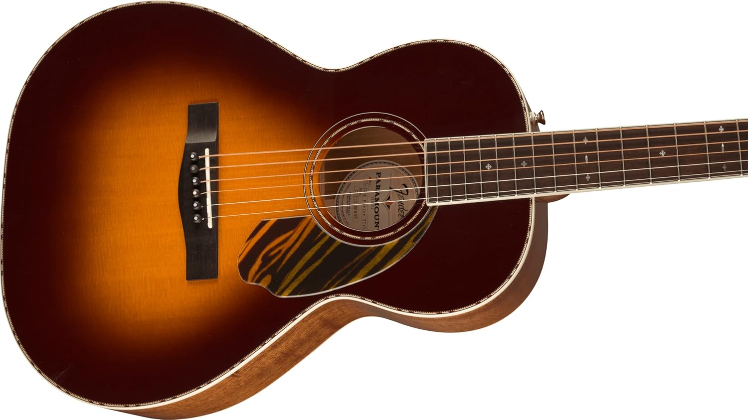 Fender Paramount PS-220E Parlor Acoustic Guitar, with 2-Year Warranty, 3-Color Vintage Sunburst, with Case