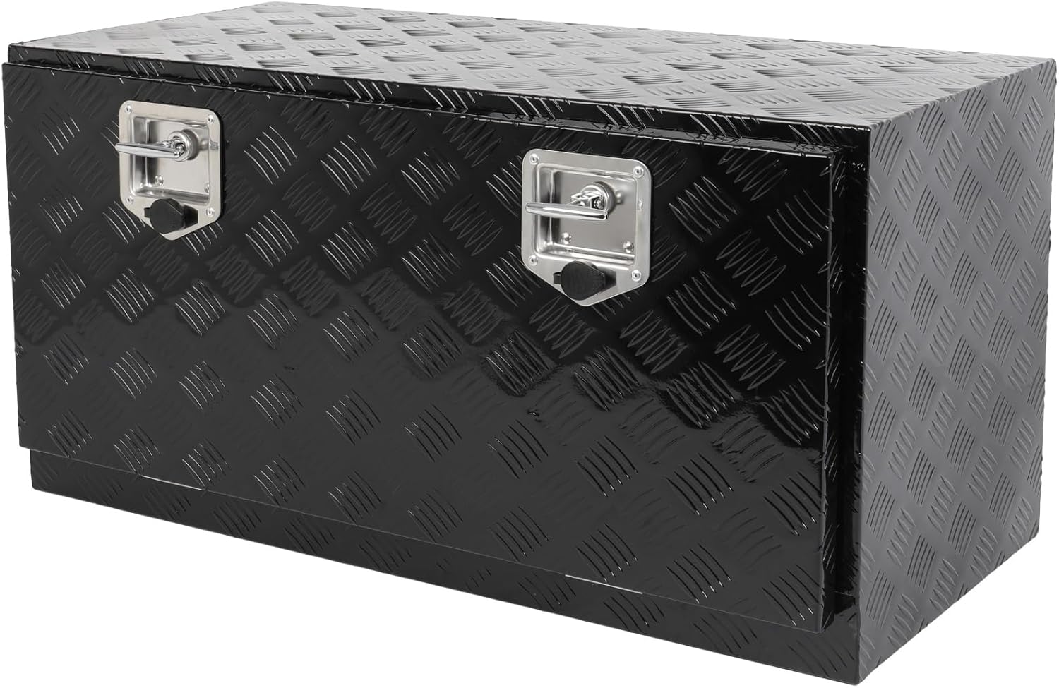 ECCPP 36inch Heavy Duty Aluminum Truck Bed Tool Box, RV Storage Organizer Trailer Storage ToolBox W/Lock & Keys, Underbody Flatbox Truck Car Outdoor Trailer Pickup (Black)