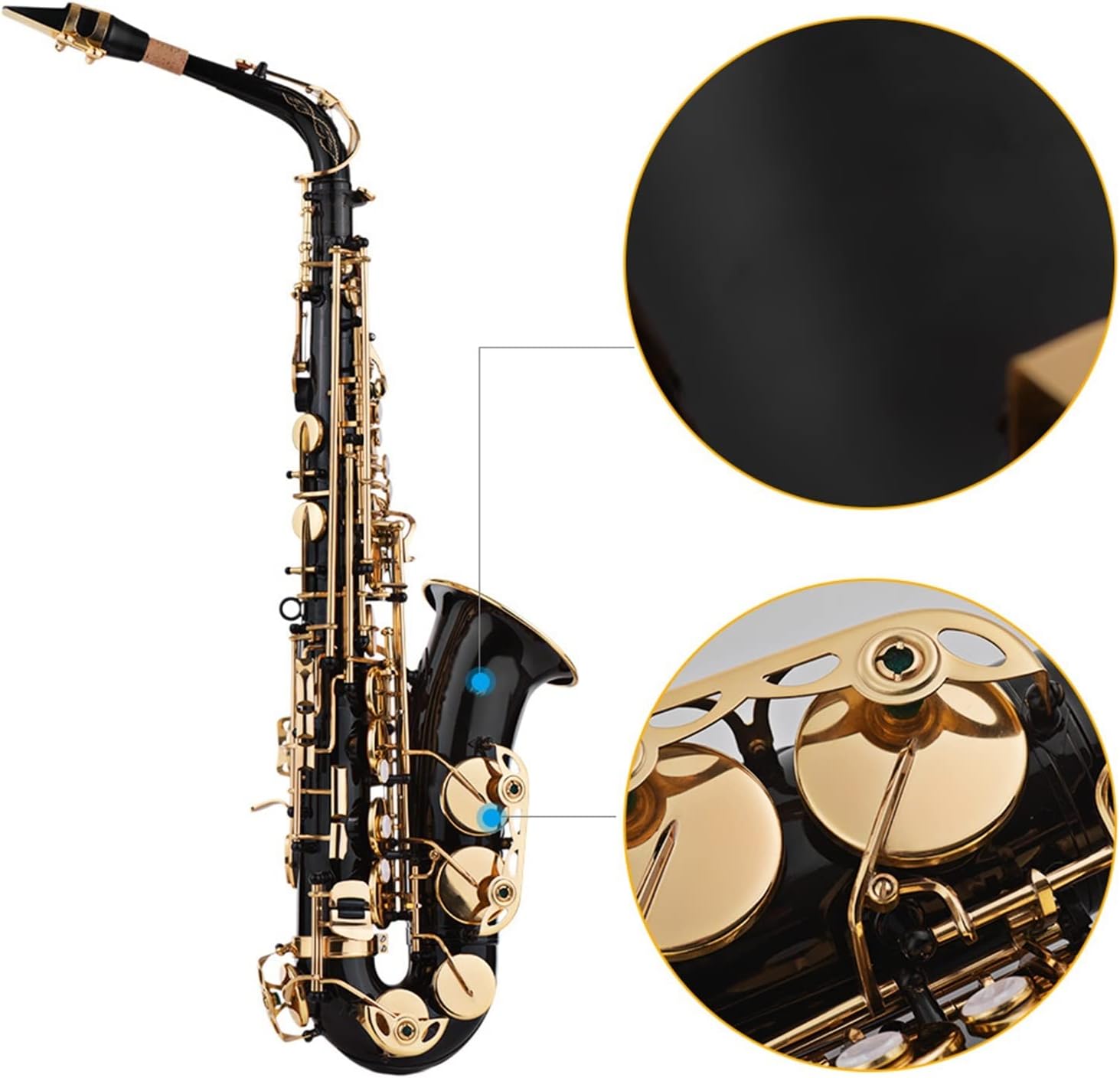 EB Alto Saxophone Brass Lacquered Gold 82Z Key Type Woodwind Instrument