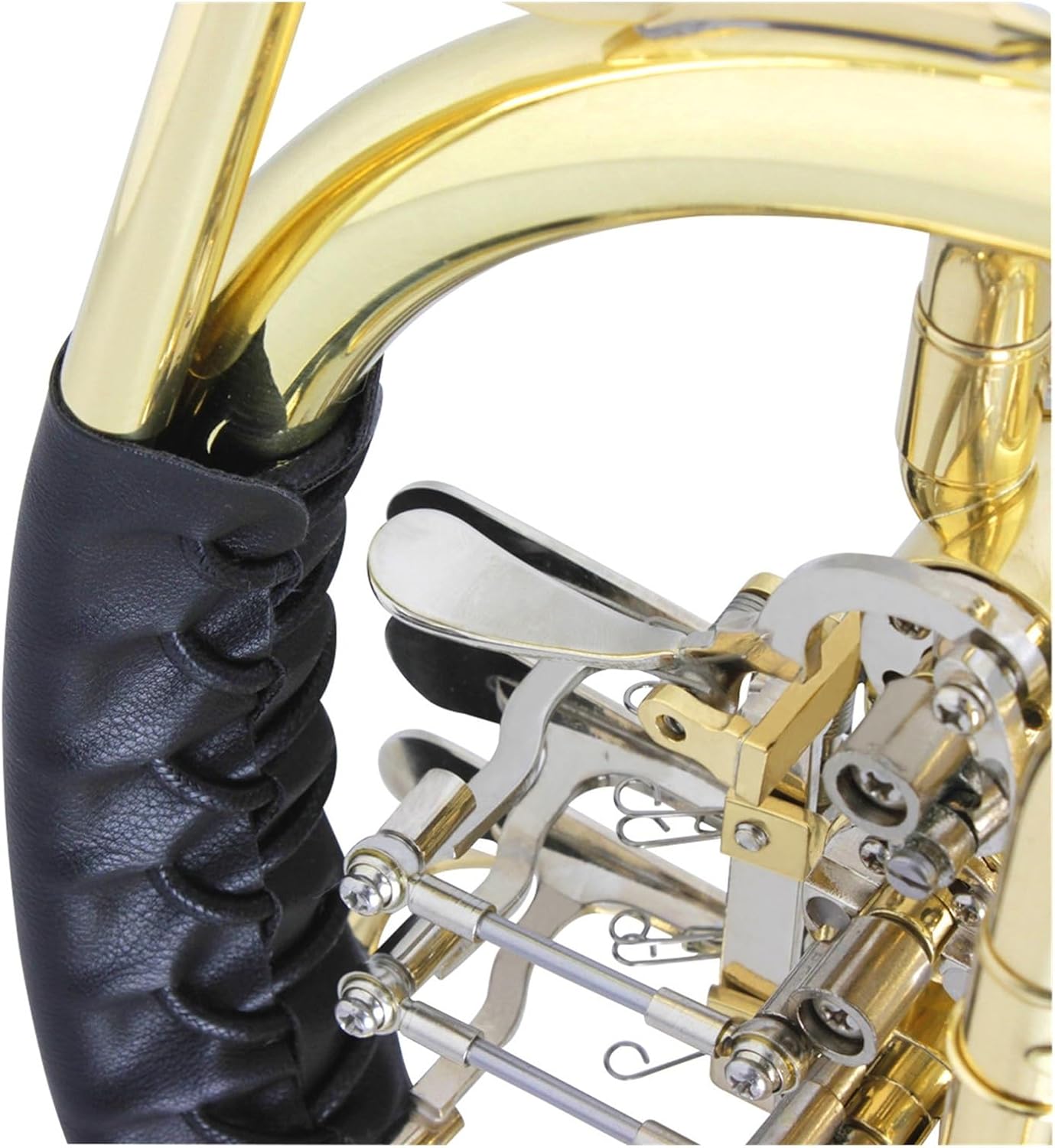 Bb French Horn 4 key Brass Split Single Row Beginner Playing Instrument(Silver)