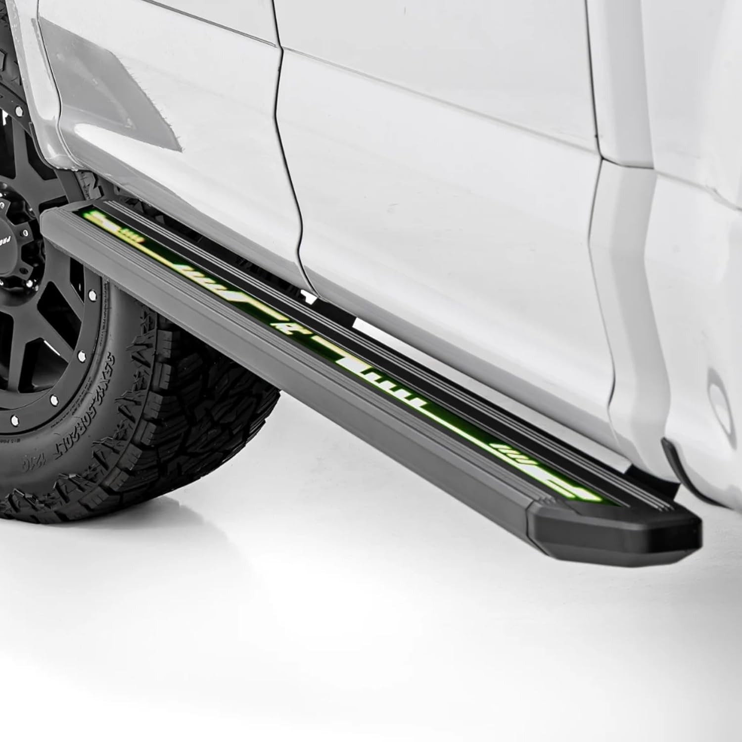 Rough Country Multi-Color LED Running Boards for Ford F-150 Lightning F-250 F-350 Raptor Crew Cab (2015-2026) - RGB Multi-Color Aluminum Side Steps with App Control