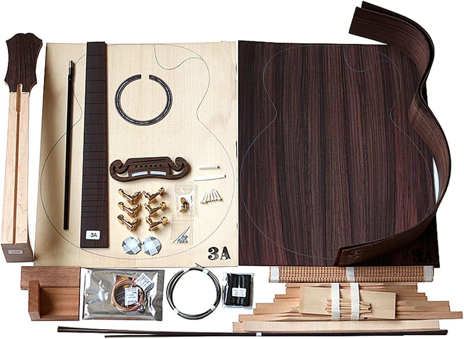 43 Inch 42 Inch Full Single Folk Guitar Accessories Making Material Set Combination Rosewood Guitar DIY Guitar Kit (Color : 1)