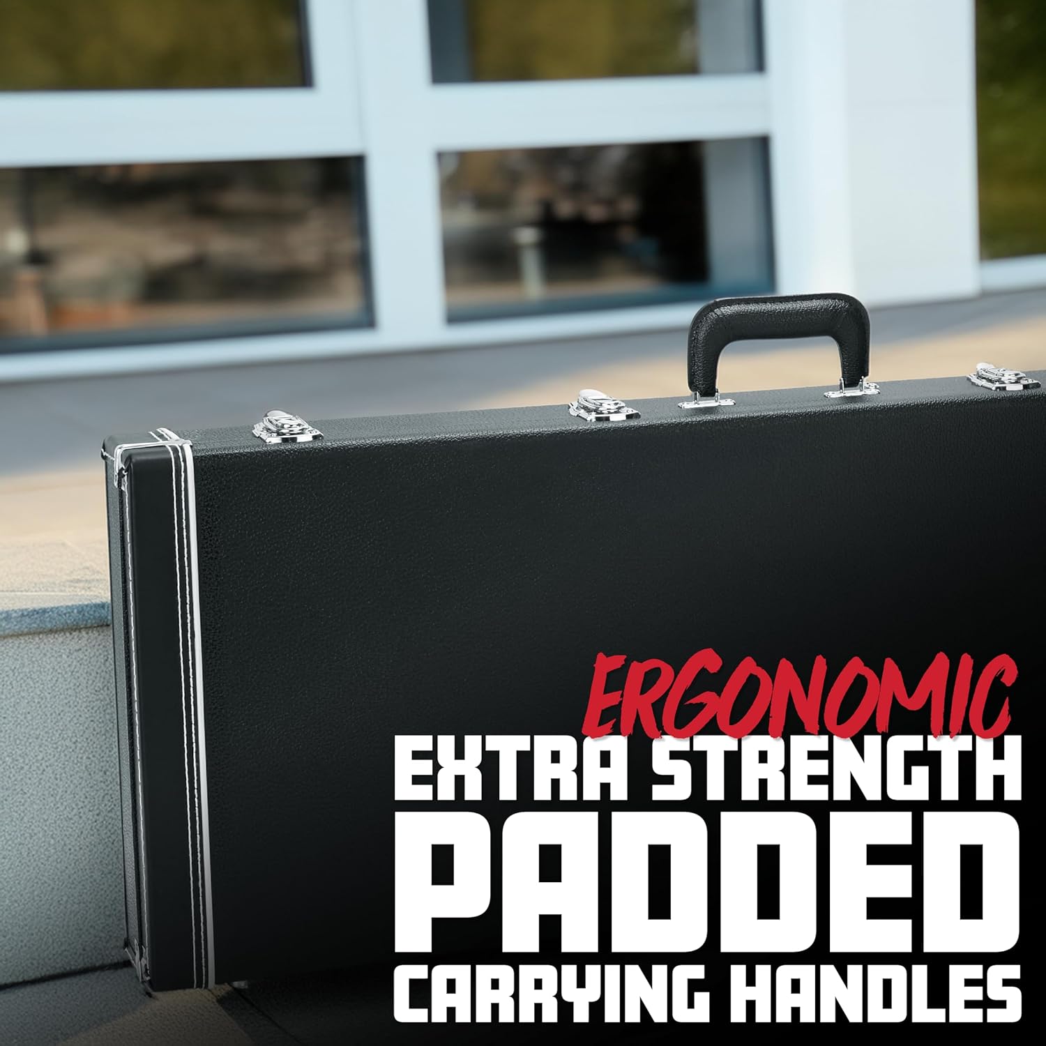 Gator Cases Deluxe Wood Case for Bass Guitar, Fits Standard Style Jazz & Percision Bass Guitars (GW-BASS)