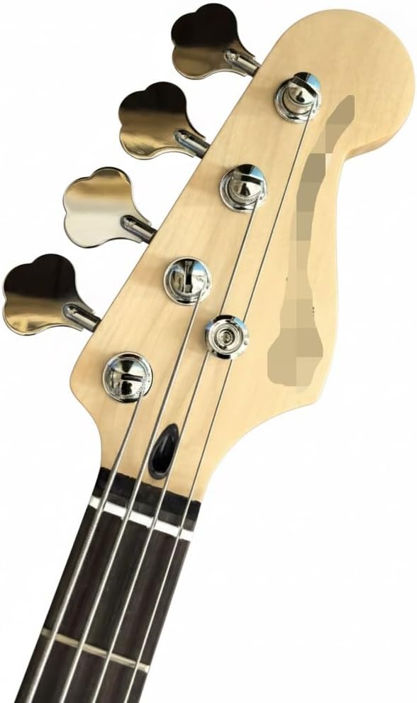 4 String Electric Bass Passive PJ Pickup Configuration Solid Poplar Wood Body Smooth Playability(Metallic Charcoal)