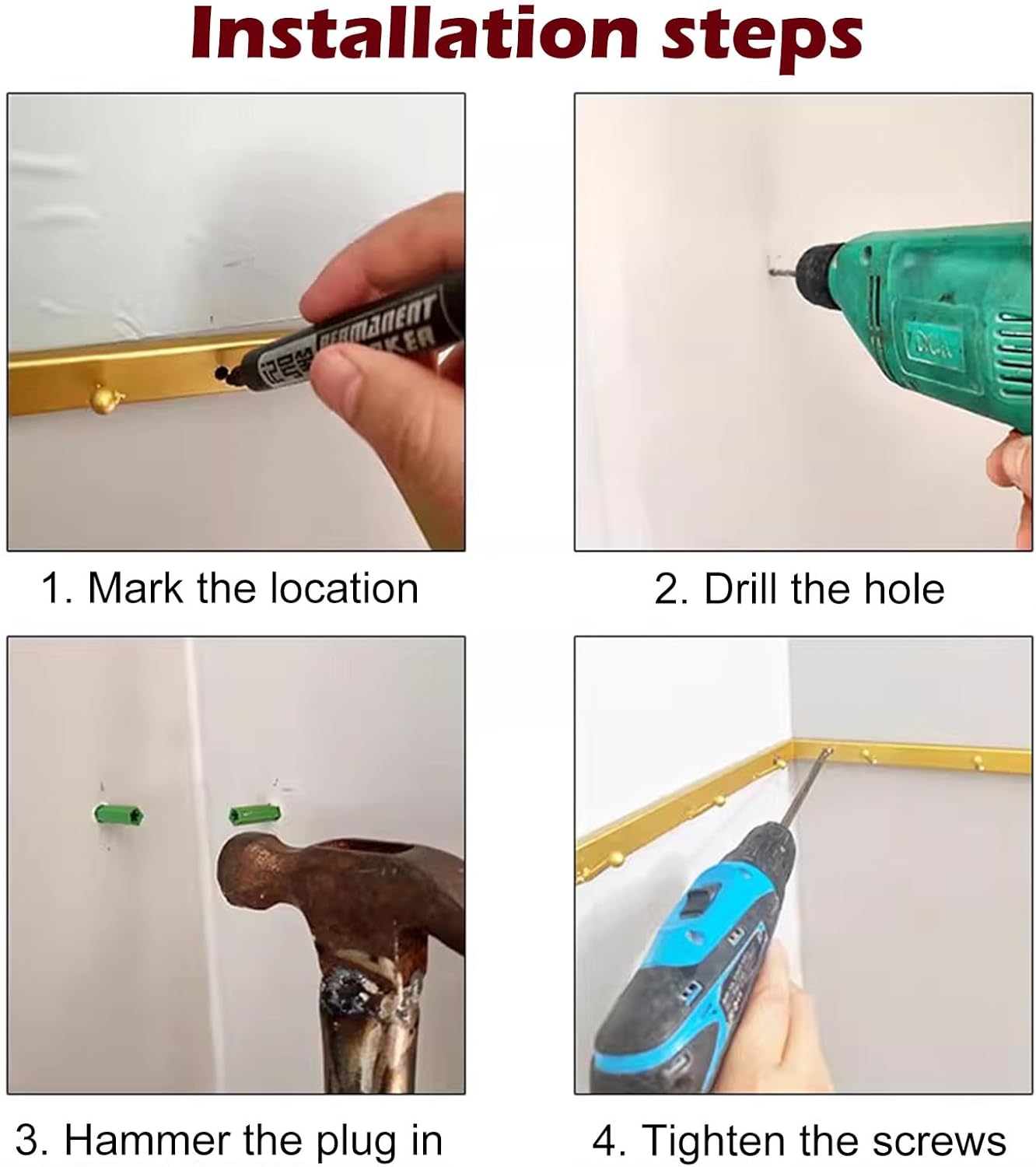 Corner Garment Rod Metal, Heavy Duty Closet Clothes Hanger Bar, 90 Degree Angle Clothing Coat Rack, Small Curved Closet Pole for Corner Storage(Gold,60 x 60cm (23 5/8 x 23 5/8