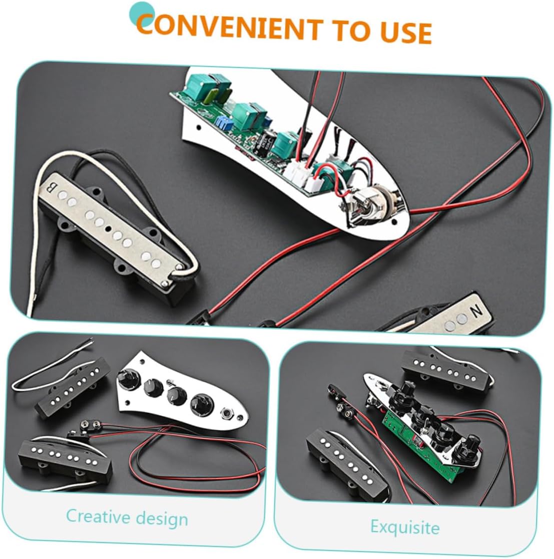 1set Bass Pickups String Bass Guitar Lightweight and Compact Design for Enhanced Sound Quality Construction