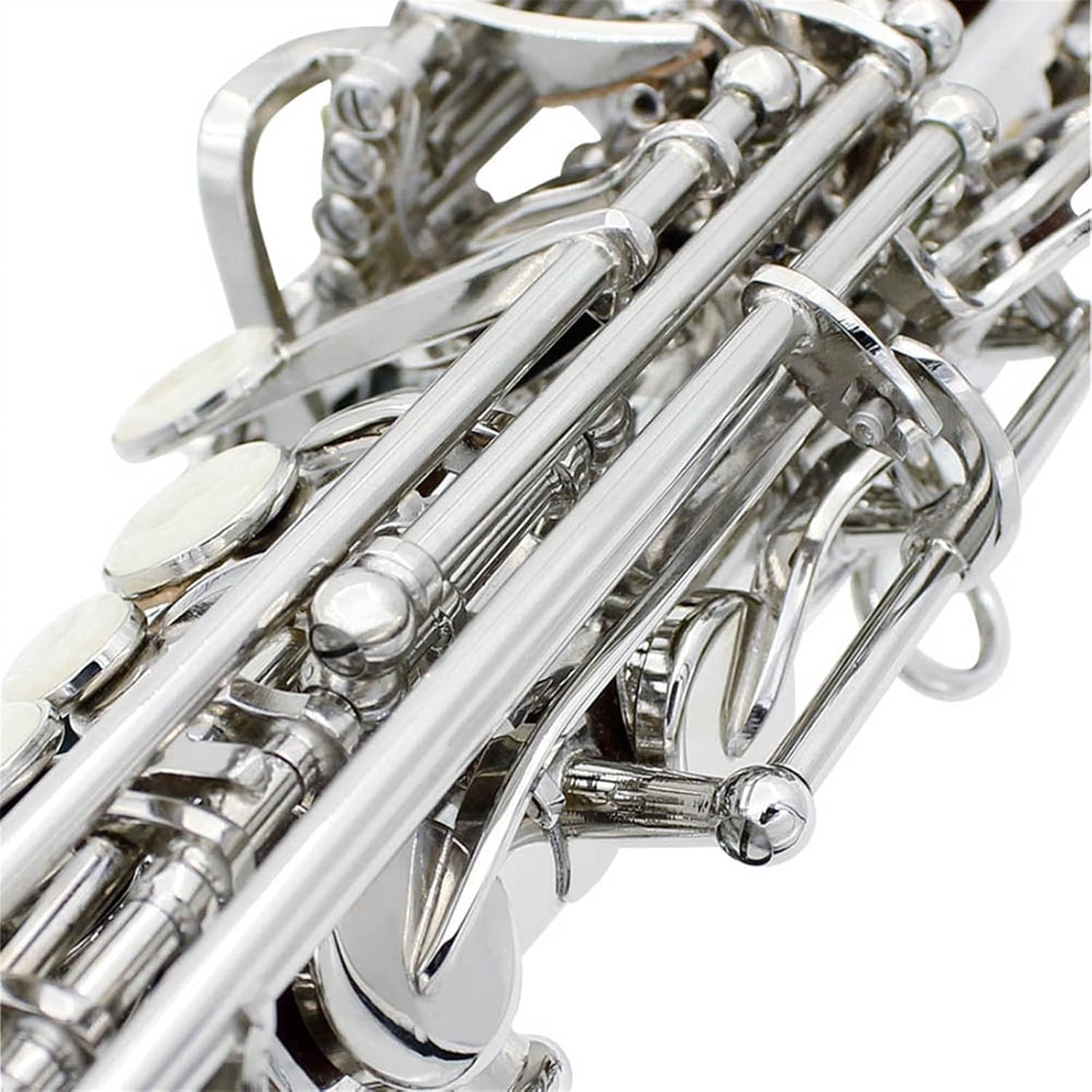 Bb Saxophone Silver Plated Brass Professional Woodwind Instrument B Flat Sax with Accessories