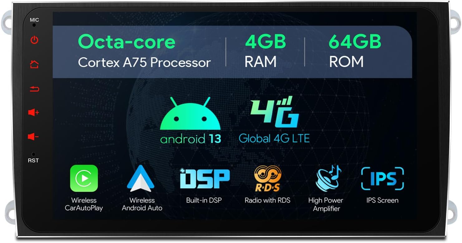 XTRONS Car Stereo for Porsche Cayenne with Optical Fiber Decoder, Android 13 Octa Core 4GB+64GB Car Radio, 9 Inch IPS Touch Screen GPS Navigation for Car Bluetooth Head Unit DSP Car Play Android Auto