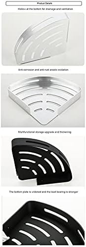 Shower Shelves Bathroom Shelf, Organizer Shower Storage Rack, Corner Rack Tier Toilet Holder No Drill Bathing Accessories (Color : Black)